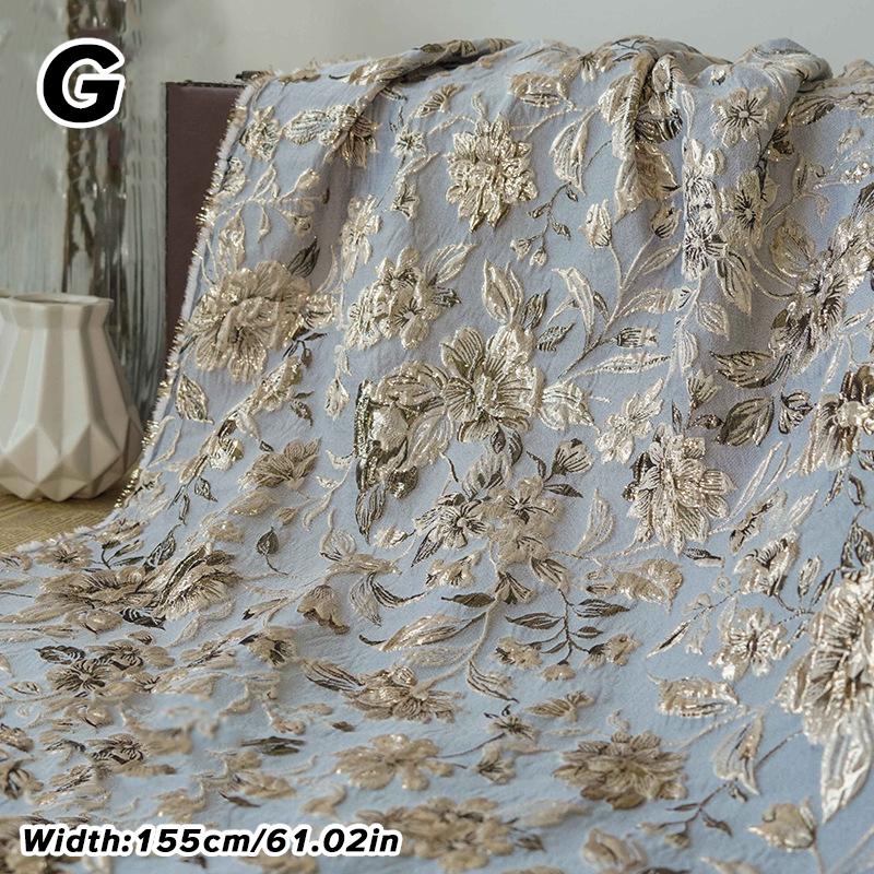 1M Роскошная Золотая Шелковая Ткань Жаккардовая Ткань с Тиснением Цветов Тканая Парчовая Ткань Одежда Платье Костюм Сумка Обивка DIY Швейная Ткань