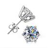 Aiternity Moissanite Studs Earrings Pass Diamond Tester For Men Women 925 Silver Platinum Plated Bride Wedding Gemstone Earrings