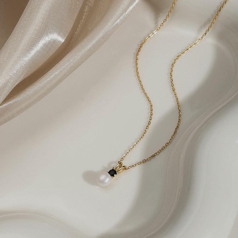 Французское жемчужное ожерелье в стиле ретро, цепочка на ключицу, простое элегантное нишевое украшение высокого класса для женщин