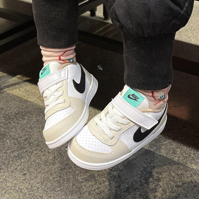 Nike Court Borough Удобные Спортивные Прочные Дышащие Низкие Кроссовки Детские Кроссовки Серый Белый DZ2788-101