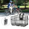 Прочная черная горная велосипедная складная передняя корзина Складная задняя подвесная проволочная сумка Велосипедный аксессуар Черный Утолщенный