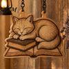 Уютный ночник для учебы Винтажная книжная полка с кошкой, спящей на книге, Дизайн, Ретро-фонарь, Подвесной светильник для чтения, Декоративный светодиодный для комнаты