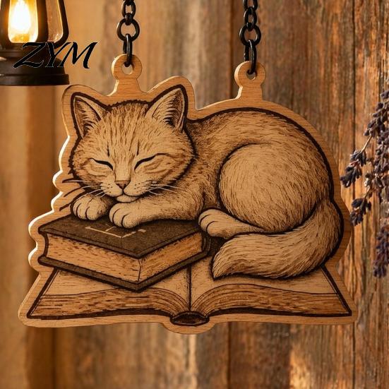 Уютный ночник для учебы Винтажная книжная полка с кошкой, спящей на книге, Дизайн, Ретро-фонарь, Подвесной светильник для чтения, Декоративный светодиодный для комнаты