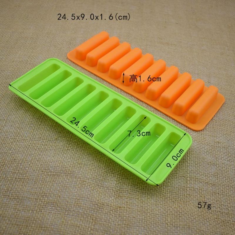 10 ячеек Форма длинной полоски Силиконовая форма для кубиков льда Антипригарная форма-палочка Форма для льда Сделай сам Форма для выпечки печенья Форма для желе и шоколада