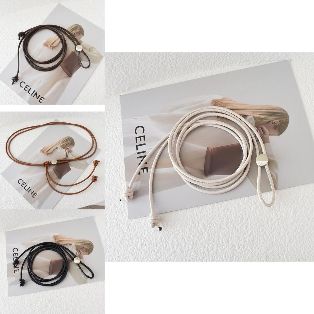 Стильный женский мягкий кожаный тонкий пояс для платьев и свитеров в нескольких цветах