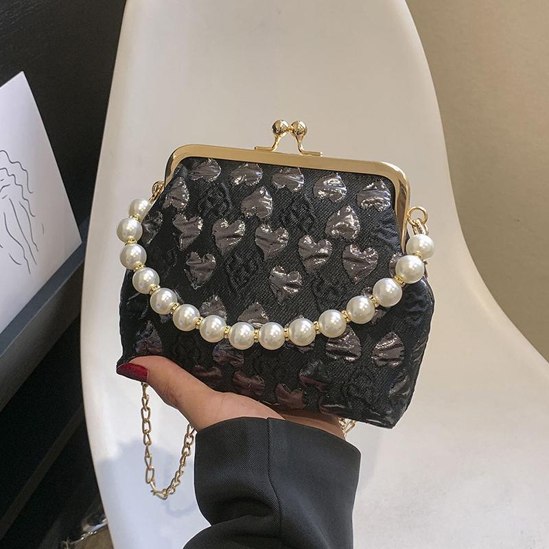 Luxury Beaded Clutch Bag with Chain for Women Evening Bag Shell Design Messenger Handbag Printed Fashion Standard Shoulder Bag New