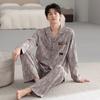 Pajamas Men'S Spring And Autumn Cotton Long Sleeve Large Size Fattened Plus Dad'S Men'S Loungewear Suit In Autumn And Winter