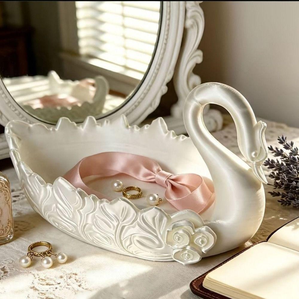 Nordic Style Swan Trinket Holder 3D Printed Key Ring Holder Sundries Storage Tray Entryway