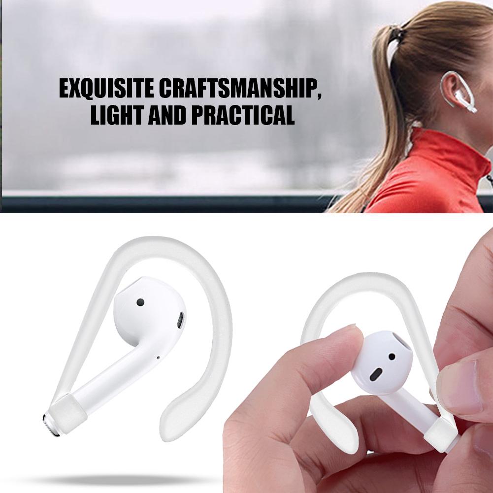 Силиконовый наушник Заушный крючок Зажим Держатель для AirPods Bluetooth Гарнитура Спорт(белый)