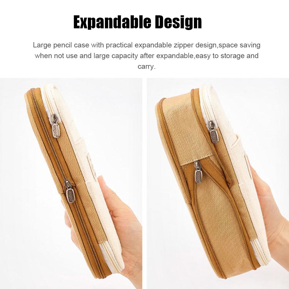 Expandable Big Capacity Pencil Case for Girls Boys School Aesthetic Zipper Pencil Pouches Cute
