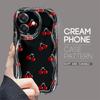 For OPPO A38 A18 A60 A58 A57s A96 Reno12 13 Realme C31 C30 Vivo V30 Y27s Y28 Y36 Y76 Wavy Edge Cherry Design Soft Silicone Phone Case