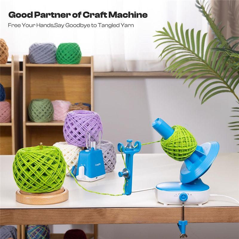 AEE4-Wooden Yarn Holder For Knitting And Crocheting,Easy Install And Operate Yarn Spinner Holder, Spinner With Yarn Storage