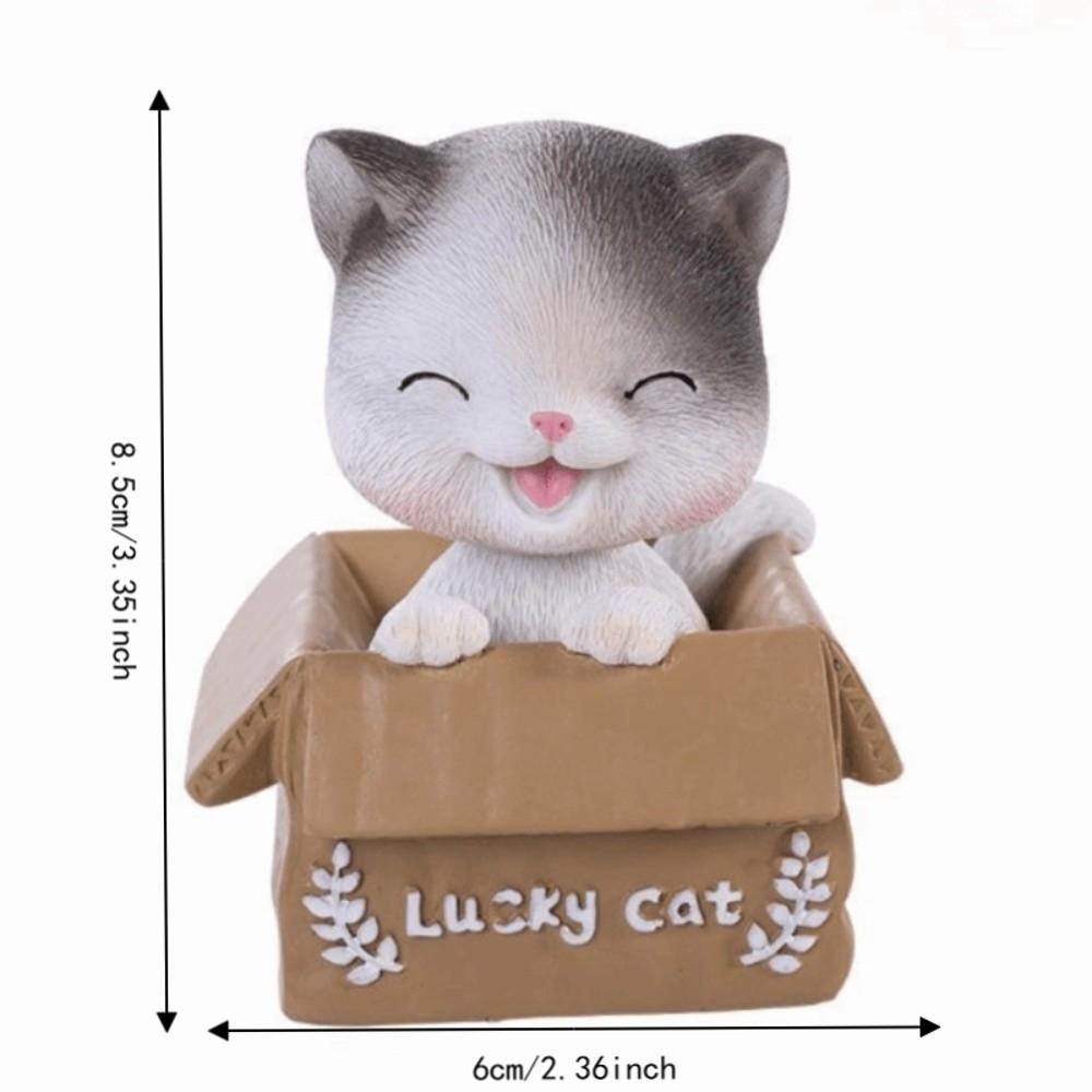 Resin Bobble Head Cat Dashboard Ornament Swing Head Animal Desktop Figurine Bedroom Table Ornament