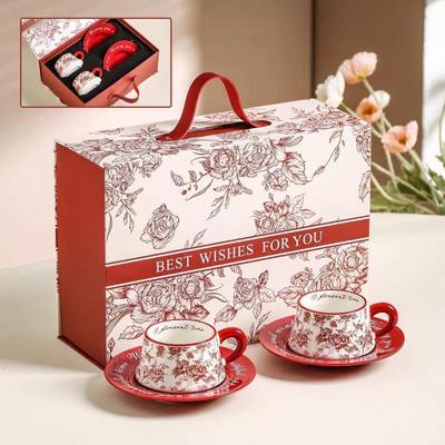 Набор кофейных чашек и блюдец из нержавеющей стали Shangqi Peony