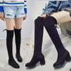 2024 Over The Knee Boots Winter Round Toe Warm Women Boots Lady Short Plush + Stretch Fabric Fashion Boots Big Size Ghuj