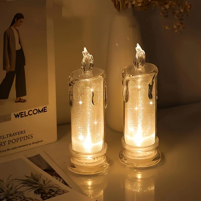 1Pcs LED Flameless Candle LED Gap Column Candle, Including Battery, Perfect For Christmas Family Gatherings Candlelight Dinners