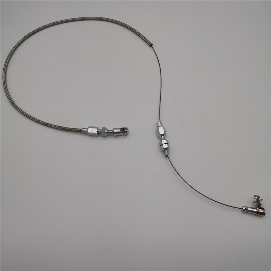 24" Throttle Pedal Cable Stainless Steel Braided Aluminum Ends for Ford Chevy