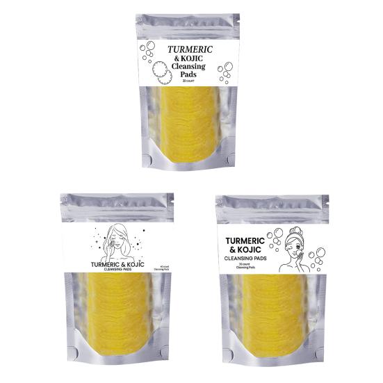 Turmeric Cleansing Pad Turmeric Foam Cleanser for Deep Nourishment Gentle Turmeric Face Wash Exfoliating Pads Hydrating Skin Care Kit