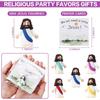 25 Sets Little Jesus Figurines Bulk Mini Jesus Figurines Set with 25 Prayer Cards and 25 Bags Religious Party Favors Sunday Sch