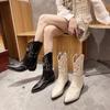Fashion Winter Boots Lady Brand Women's Shoes Booties Ladies Boots-women Low Heels Booties Round Toe 2024 Med Fashion Rubber