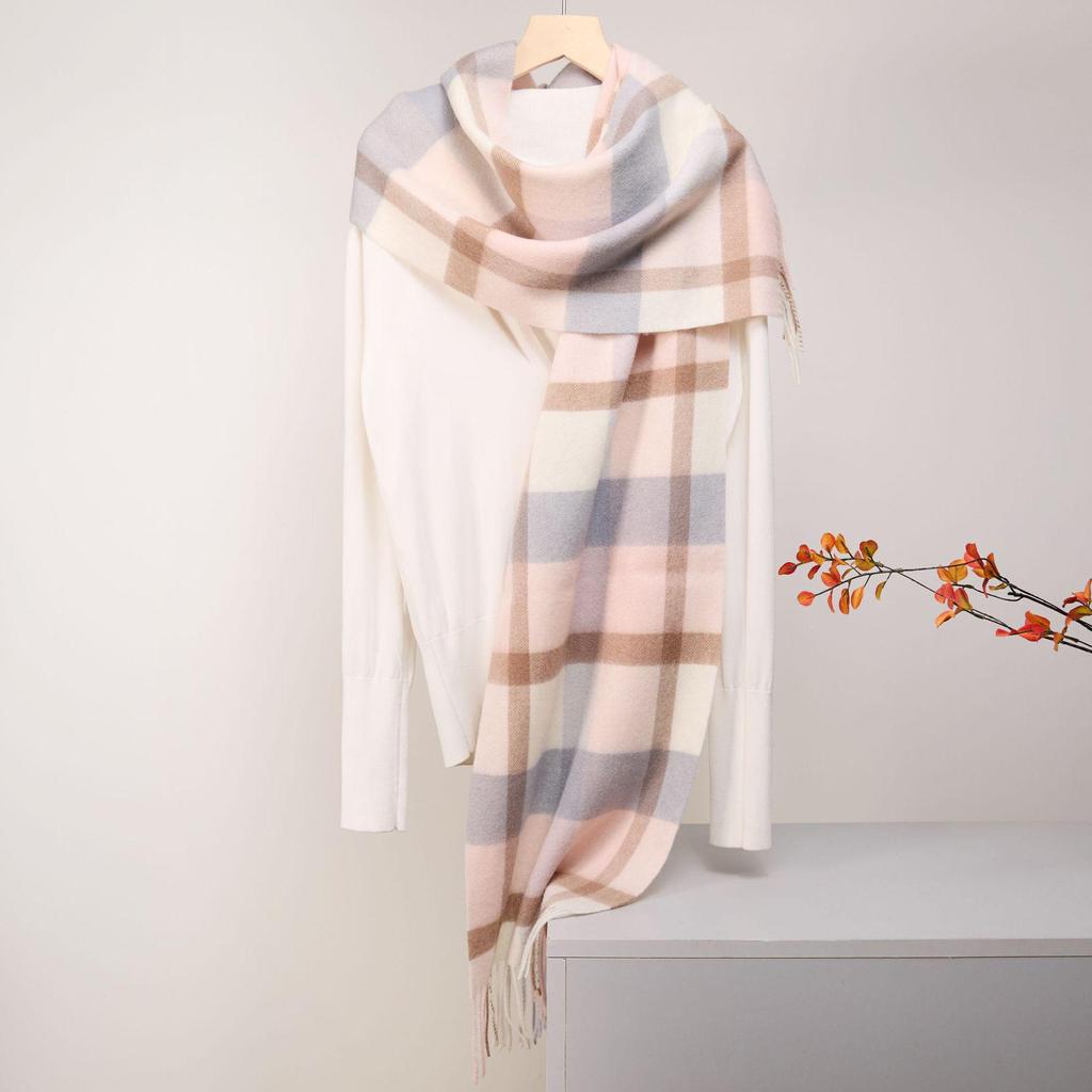 Warm Plaid Wool Scarf: Stylish British-Style Accessory for Men & Women, Perfect for Autumn & Winter