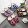 Women Slippers Indoor Leopard Home Slippers Warm Soft Plush Slippers Non-slip Cute Shoes