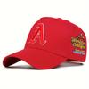 Unisex Gothic Letter A Embroidery Side Worldwide Baseball Caps Outdoor Adjustable Spring and Autumn Casual Sunscreen Hat
