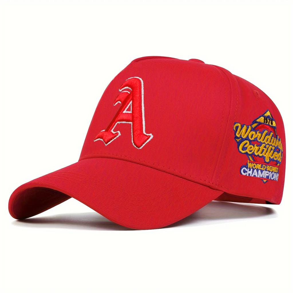 Unisex Gothic Letter A Embroidery Side Worldwide Baseball Caps Outdoor Adjustable Spring and Autumn Casual Sunscreen Hat