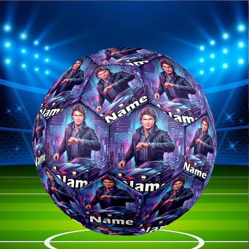 Custom Name Personalized Knight Rider Print Size 5 Soccer Ball Training & Match Football, for Team, Kicking, Gift for Football Enthusiasts