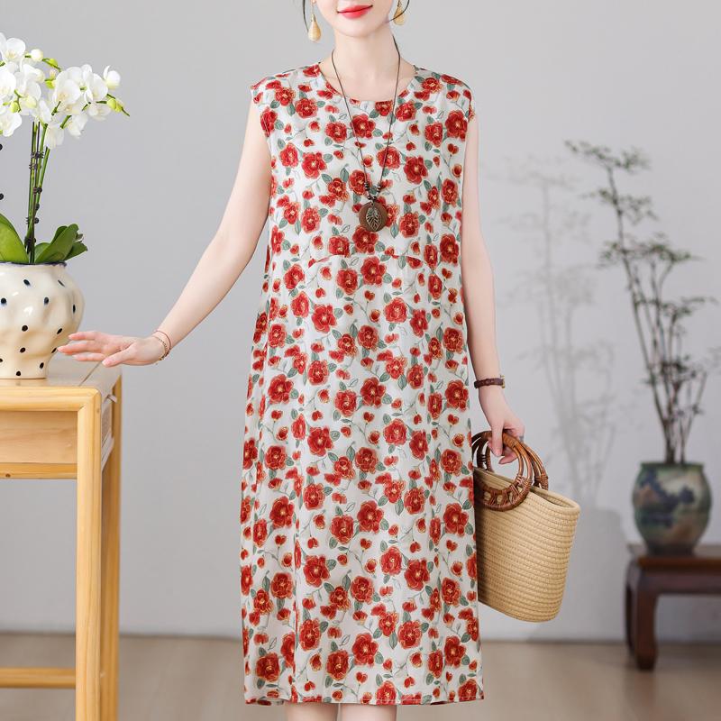 Повседневные женские платья летняя винтажная одежда больших размеров без рукавов свободное длинное платье