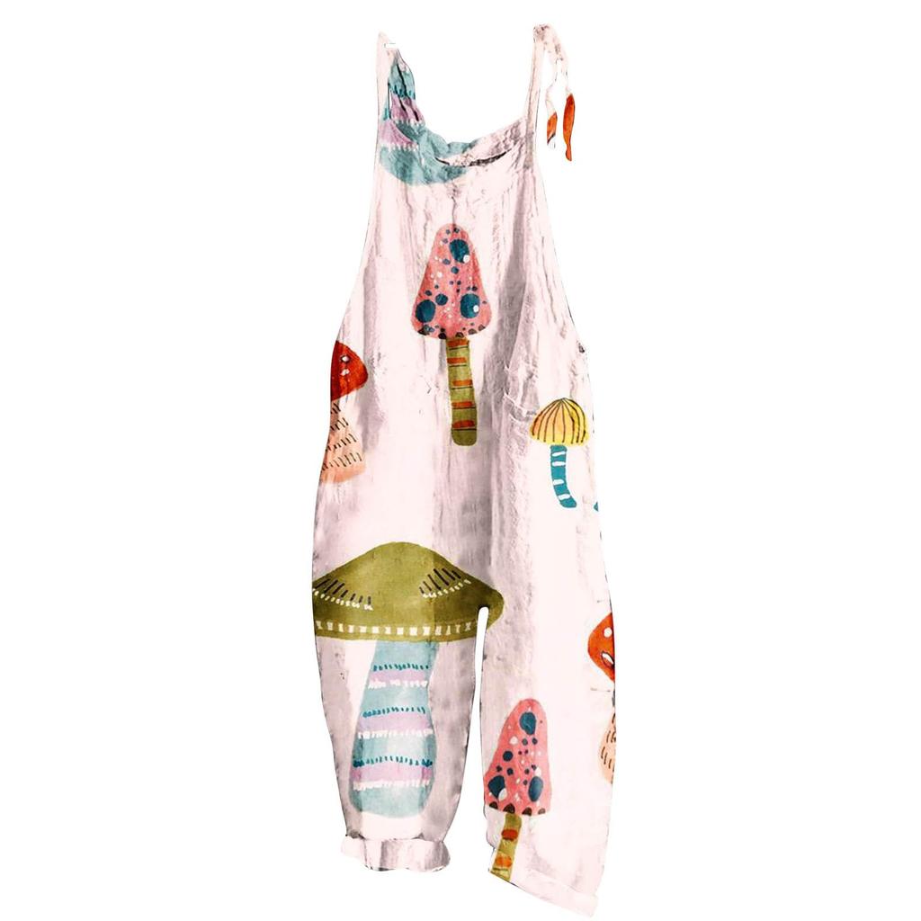 Женский модный милый маленький свежий винтажный повседневный комбинезон на бретельках с принтом