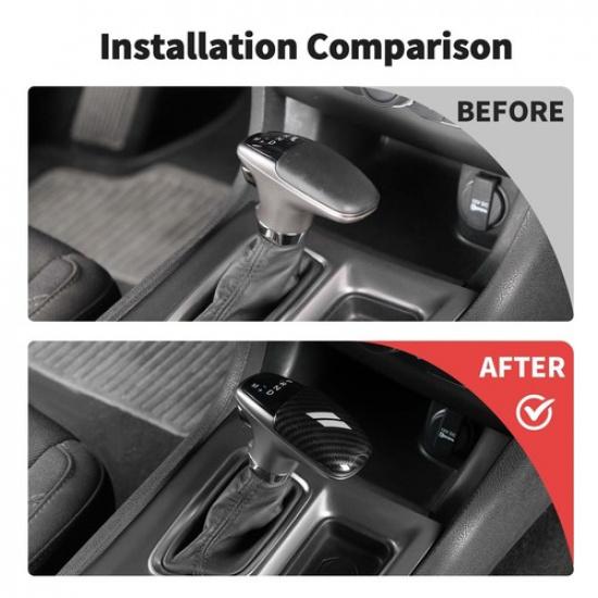 Gear Shifter Control Knob Cover Trim for Dodge Challenger Charger 15+Carbon&Gray