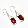 Mozambique Garnet Gemstone Handmade 925 Silver Plated Jewelry Earring 1.70"