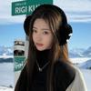 Silver double ring necklace women's cool and handsome new high-end long sweater chain light luxury niche versatile clothes accessories
