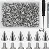 200-Piece 7x9.5mm Metal Alloy Cone Studs, Bullet Head Decorative Screws, Punk Rivets for DIY Clothing
