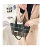 Осень/Зима Сумка-тоут большой вместимости в клетку - Универсальная сумка в корейском/японском стиле для женщин-студенток