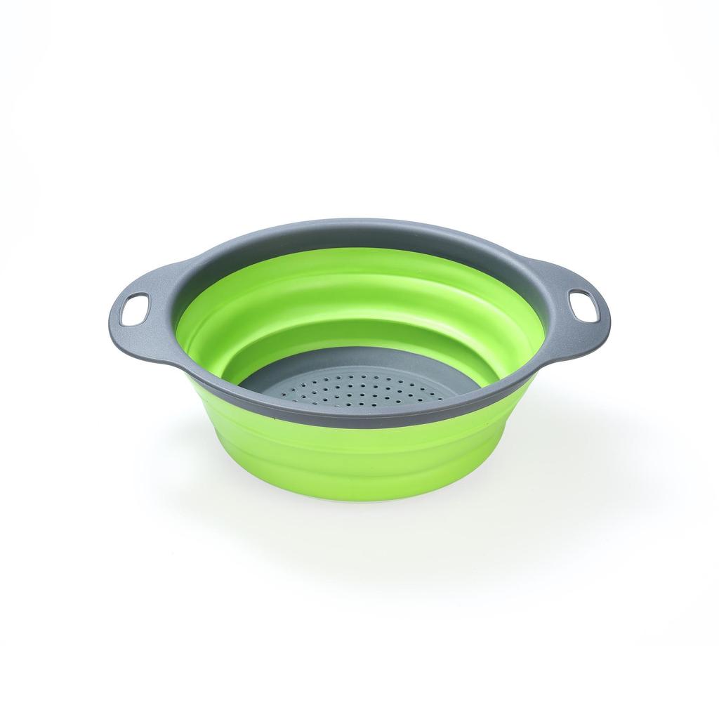 Foldable Silicone Colander Set: Easy-to-Store Round Kitchen Drain Baskets