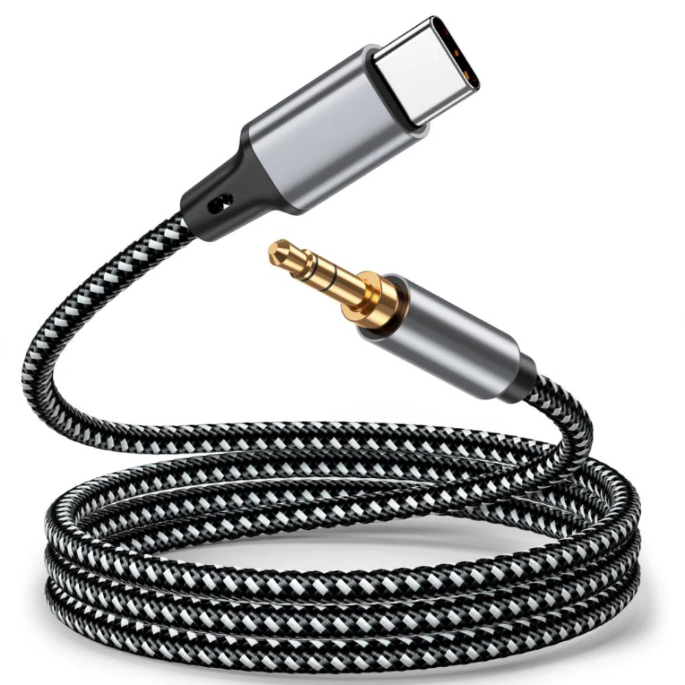 0.5m 1m 1.5m 2m USB Type C To 3.5Mm Jack AUX Cable DAC USB-C Audio Adapter for Phone Headphones Car HIFI Stereo Sound Audio Connector