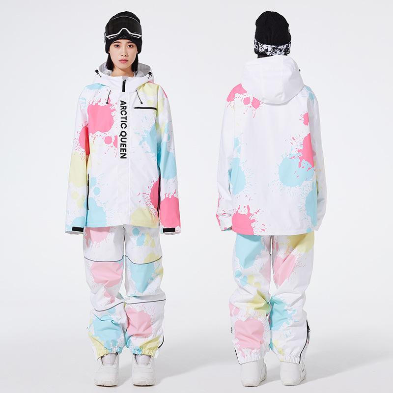 Мужской и Женский Лыжный Костюм Уличный Зимний Теплый Сноубордический Костюм Водонепроницаемый Ветрозащитный Комплект Лыжных Курток и Брюк Унисекс Дышащий Утепленный Снежный Костюм