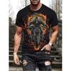 Street Motocar Men's Casual 3D Print Loose Round Neck Short Sleeved T-shirt Top