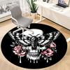 1pc Gothic Skull Butterfly Chair Carpet for Office, Round Non Slip Durable Large Size Office Carpet, Suitable for Office