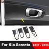 Для Kia Sorento - 2024 2025 Карбоновое волокно Автомобиль Внутренняя сторона Дверь Подлокотник Ручка Чаша Панель Накладка Отделка Аксессуары для интерьера