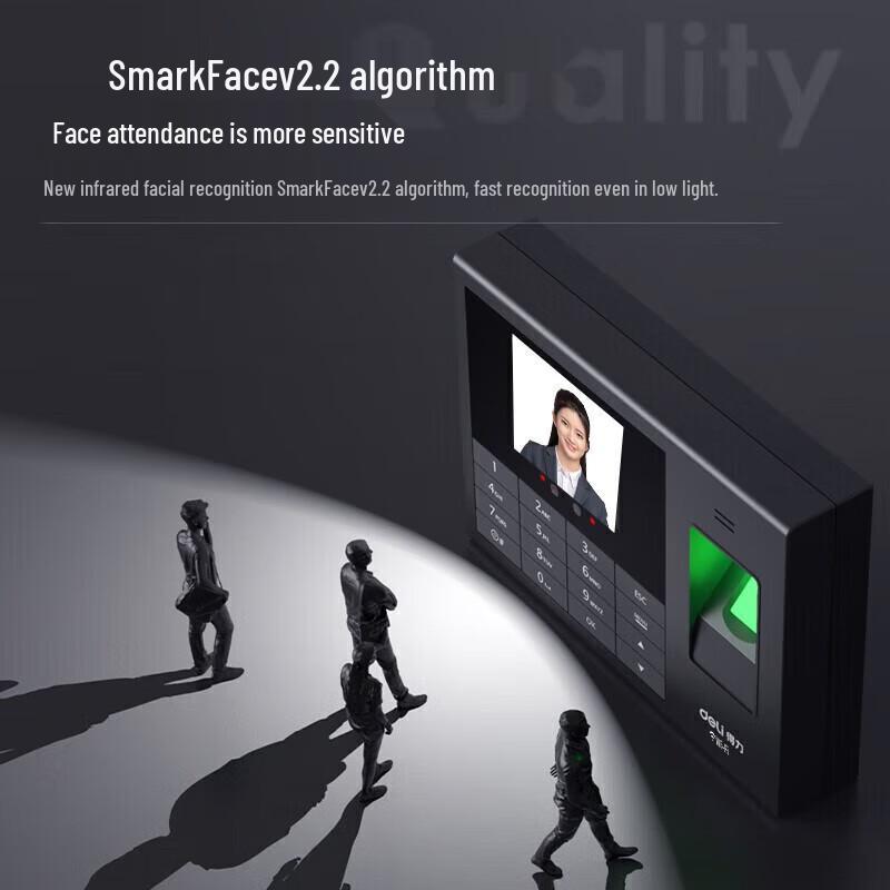 Deli 3765CN Facial & Fingerprint Cloud Attendance Machine CN plug (adapter included)