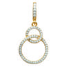 [L4679] - Gold Plated Pendant 'Sissi' White Gold - 30x15 Mm