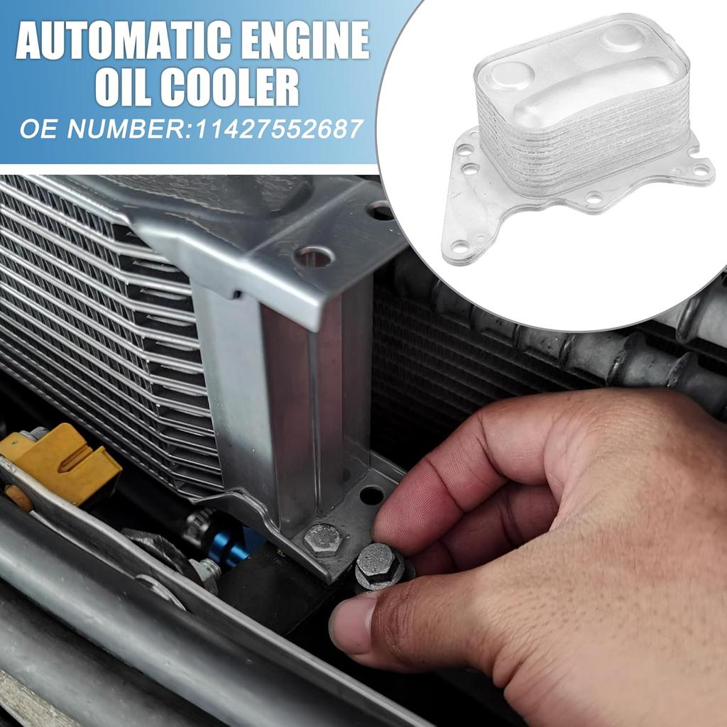 Automatic Engine Oil Cooler No.11427552687 Transmission Heat Exchanger Oil Cooler for Mini Cooper S Aluminum Silver Tone