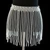 Pearl Fringe Tassel Flapper Body Chain Chest Body Chain Jewelry for Women Teen Girls Handmade Party Backless Dress