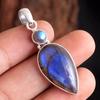 Натуральный лабрадорит драгоценный камень ручной работы кулон стерлингового серебра 925 пробы женские украшения