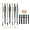 Metal Mechanical Pencil Set With Core And Eraser 0.3 0.5 0.7 0.9 1.3 2.0mm Mechanical Automatic Pencils Art Painting Writing