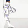 Женские фиолетовые бабочки, цветочные принты, эластичные леггинсы для йоги, фитнеса, бега, спортзала, спорта, активного отдыха