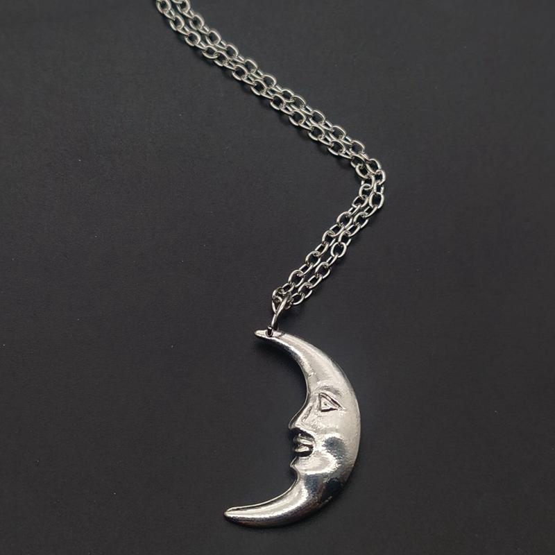 New Silver Color Sun and Moon Necklaces Chain Pair of Celestial Best Friends Gift for Friend Long Necklaces Pendants Men Women